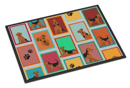 Lots of Airedale Terrier Doormat Front Door Mat Indoor Outdoor Rugs for Entryway, Non Slip Washable Low Pile, 24H X 36W