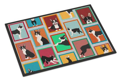 Lots of Boston Terrier Doormat Front Door Mat Indoor Outdoor Rugs for Entryway, Non Slip Washable Low Pile, 24H X 36W