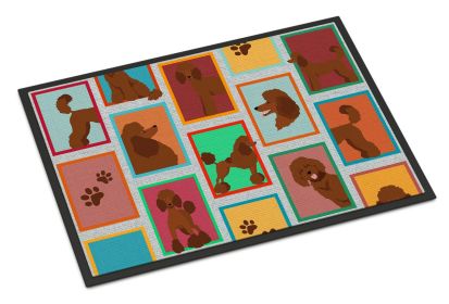 Lots of Chocolate Standard Poodle Doormat Front Door Mat Indoor Outdoor Rugs for Entryway, Non Slip Washable Low Pile, 24H X 36W