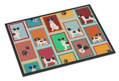 Lots of Jack Russell Terrier Doormat Front Door Mat Indoor Outdoor Rugs for Entryway, Non Slip Washable Low Pile, 24H X 36W