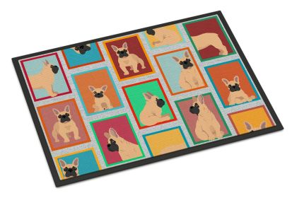 Lots of Fawn French Bulldog Doormat Front Door Mat Indoor Outdoor Rugs for Entryway, Non Slip Washable Low Pile, 24H X 36W