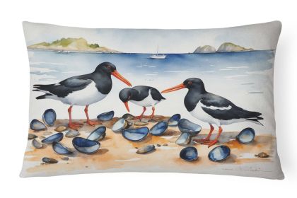 Birds, Birds, Birds Throw Pillow Throw Pillow for Indoor Couch Bed Outdoor Patio Washable, Oystercatchers Feeding 7521,12Hx16W