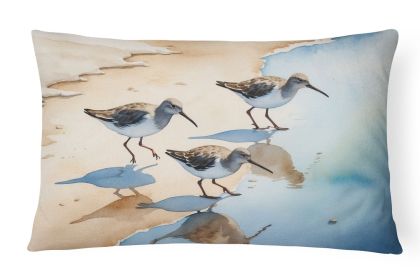 Birds, Birds, Birds Throw Pillow Throw Pillow for Indoor Couch Bed Outdoor Patio Washable, Sandpipers 7527,12Hx16W