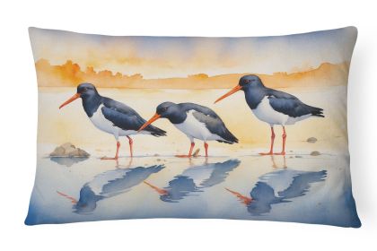 Birds, Birds, Birds Throw Pillow Throw Pillow for Indoor Couch Bed Outdoor Patio Washable, Oystercatchers Foraging 7522,12Hx16W