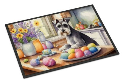 Decorating Easter Schnauzer Doormat Front Door Mat Indoor Outdoor Rugs for Entryway, Non Slip Washable Low Pile, 24H X 36W