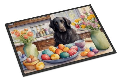 Decorating Easter Flat-Coated Retriever Doormat Front Door Mat Indoor Outdoor Rugs for Entryway, Non Slip Washable Low Pile, 24H X 36W