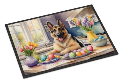 Decorating Easter German Shepherd Doormat Front Door Mat Indoor Outdoor Rugs for Entryway, Non Slip Washable Low Pile, 24H X 36W