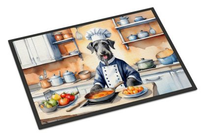 Scottish Deerhound The Chef Doormat Front Door Mat Indoor Outdoor Rugs for Entryway, Non Slip Washable Low Pile, 24H X 36W