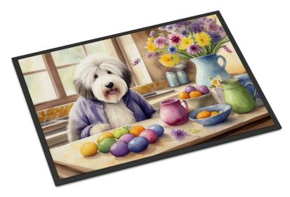 Decorating Easter Old English Sheepdog Doormat Front Door Mat Indoor Outdoor Rugs for Entryway, Non Slip Washable Low Pile, 24H X 36W