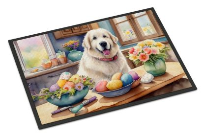 Decorating Easter Great Pyrenees Doormat Front Door Mat Indoor Outdoor Rugs for Entryway, Non Slip Washable Low Pile, 24H X 36W