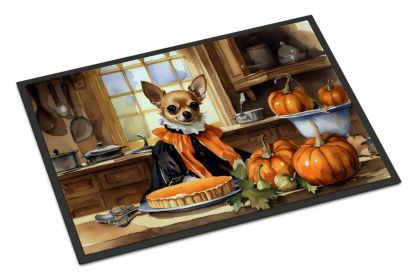 Chihuahua Fall Kitchen Pumpkins Doormat Front Door Mat Indoor Outdoor Rugs for Entryway, Non Slip Washable Low Pile, 24H X 36W