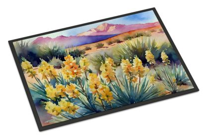 New Mexico Yucca Flower in Watercolor Doormat Front Door Mat Indoor Outdoor Rugs for Entryway, Non Slip Washable Low Pile, 24H X 36W