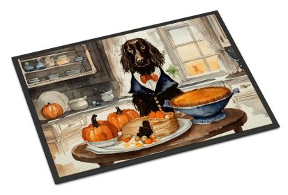 Boykin Spaniel Fall Kitchen Pumpkins Doormat Front Door Mat Indoor Outdoor Rugs for Entryway, Non Slip Washable Low Pile, 24H X 36W