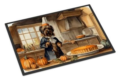 Briard Fall Kitchen Pumpkins Doormat Front Door Mat Indoor Outdoor Rugs for Entryway, Non Slip Washable Low Pile, 24H X 36W