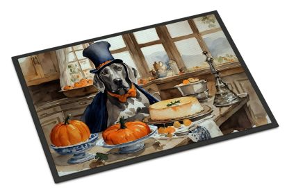 Weimaraner Fall Kitchen Pumpkins Doormat Front Door Mat Indoor Outdoor Rugs for Entryway, Non Slip Washable Low Pile, 24H X 36W