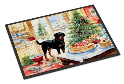 Rottweiler Christmas Cookies Doormat Front Door Mat Indoor Outdoor Rugs for Entryway, Non Slip Washable Low Pile, 24H X 36W