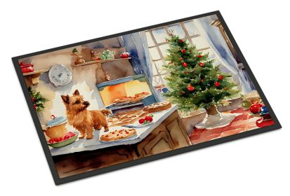 Norwich Terrier Christmas Cookies Doormat Front Door Mat Indoor Outdoor Rugs for Entryway, Non Slip Washable Low Pile, 24H X 36W