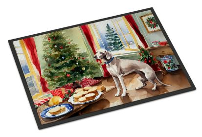 Weimaraner Christmas Cookies Doormat Front Door Mat Indoor Outdoor Rugs for Entryway, Non Slip Washable Low Pile, 24H X 36W