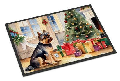 Brussels Griffon Cozy Christmas Doormat Front Door Mat Indoor Outdoor Rugs for Entryway, Non Slip Washable Low Pile, 24H X 36W