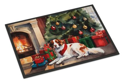 Brittany Cozy Christmas Doormat Front Door Mat Indoor Outdoor Rugs for Entryway, Non Slip Washable Low Pile, 24H X 36W