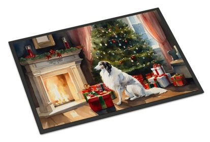 Borzoi Cozy Christmas Doormat Front Door Mat Indoor Outdoor Rugs for Entryway, Non Slip Washable Low Pile, 24H X 36W