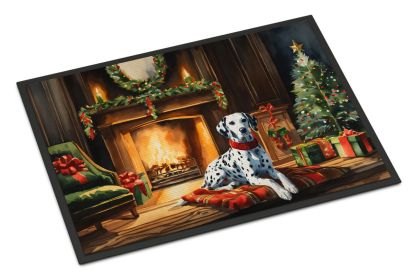 Dalmatian Cozy Christmas Doormat Front Door Mat Indoor Outdoor Rugs for Entryway, Non Slip Washable Low Pile, 24H X 36W