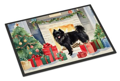 German Spitz Cozy Christmas Doormat Front Door Mat Indoor Outdoor Rugs for Entryway, Non Slip Washable Low Pile, 24H X 36W