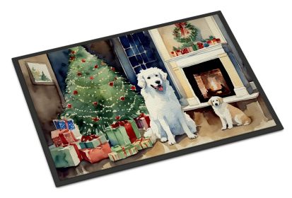 Kuvasz Cozy Christmas Doormat Front Door Mat Indoor Outdoor Rugs for Entryway, Non Slip Washable Low Pile, 24H X 36W