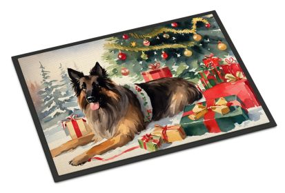 Belgian Tervuren Cozy Christmas Doormat Front Door Mat Indoor Outdoor Rugs for Entryway, Non Slip Washable Low Pile, 24H X 36W