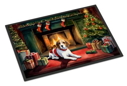 Beagle Cozy Christmas Doormat Front Door Mat Indoor Outdoor Rugs for Entryway, Non Slip Washable Low Pile, 24H X 36W