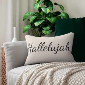 Decorative Throw Pillow - Double Sided Sofa Pillow / Hallelujah - Beige Black