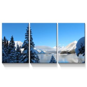 3 Panels Framed Winter Landscape Canvas Wall Art Decor,3 Pieces Mordern Canvas Decoration Painting for Office,Dining room,Living room