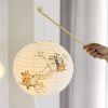 Handmade Round Paper Lantern Chinese/Japanese Style Painted Pipa and Sparrow Decorative Hanging lantern