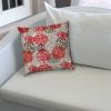 BURSTING BLOOMS Brown Indoor/Outdoor Pillow - Sewn Closure