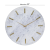 CosmoLiving by Cosmopolitan 20" White Marble Wall Clock with Gold Accents