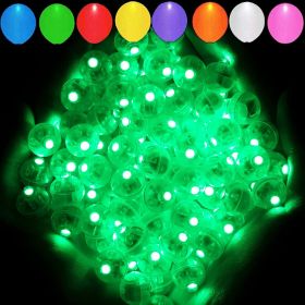 50PCS 9 Colors Balloon Light, Long Standby Time Mini Ball Light, Round LED Flash Lamp For Paper Lantern Balloon Party, Wedding, Birthday, Festival (Color: Green)