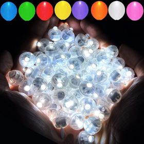 50PCS 9 Colors Balloon Light, Long Standby Time Mini Ball Light, Round LED Flash Lamp For Paper Lantern Balloon Party, Wedding, Birthday, Festival (Color: White)