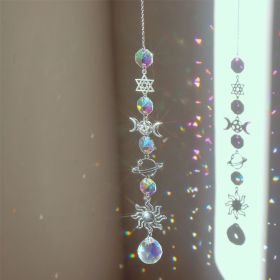 1pc; Colorful Crystals Suncatcher Hanging Sun Catcher With Chain Pendant Ornament Crystal Balls For Window Home Garden Christmas Day Party Wedding Dec (Model: Planet Two)