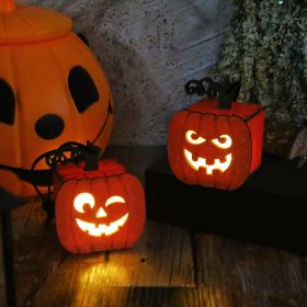 Halloween pumpkin lights portable night light ghost festival luminous lantern decoration Halloween party props (select: AA1-36)