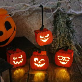 Halloween pumpkin lights portable night light ghost festival luminous lantern decoration Halloween party props (select: AA1-38)