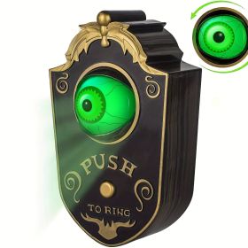 Halloween Decoration, Ghost Doorbell Animated Eyeball Halloween Decoration With Spooky Sounds, Trick Or Treat Activities For Kids (Color: Black)