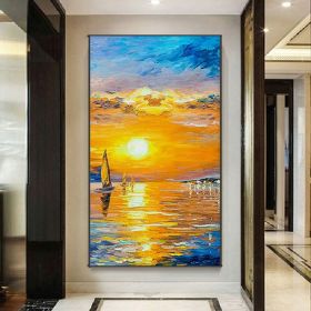 Handmade Oil Painting Modern Oil Painting On Canvas Abstract Oil Painting Hand Painted Large Wall Art For Living Room Hallway Bedroom Luxurious Decora (Style: 01, size: 50x100cm)