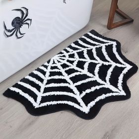 1pc Spider Web Area Rugs Halloween Themed Element Rug, Absorbent Bathroom Mat, Fluffy Imitation Cashmere Rug (size: 23.62*35.43inch)