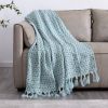 Tassel Thread Blanket Geometry Woven Office Air Conditioner Lunch Break Towel Blanket Shawl Sofa Bedroom Vintage Lattice Splice