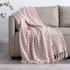 Tassel Thread Blanket Geometry Woven Office Air Conditioner Lunch Break Towel Blanket Shawl Sofa Bedroom Vintage Lattice Splice