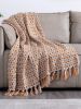 Tassel Thread Blanket Geometry Woven Office Air Conditioner Lunch Break Towel Blanket Shawl Sofa Bedroom Vintage Lattice Splice