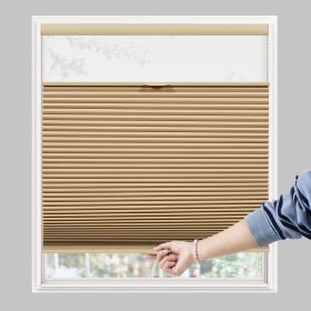 WELLSOURCE Day&Night Cellular Shades, Blackout Top Down Bottom Up Honeycomb Blinds for Windows, Cordless Window Shades with Sheer (Color: Brown)