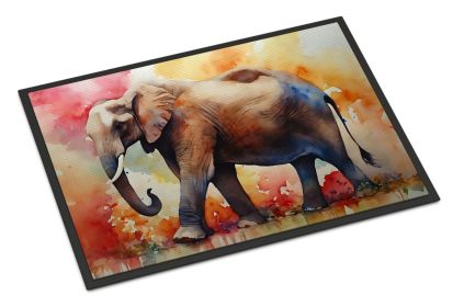 Elephant Doormat Front Door Mat Indoor Outdoor Rugs for Entryway, Non Slip Washable Low Pile, 24H X 36W (Default: Default)