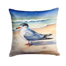 Tern Resting Throw Pillow Machine Washable, Indoor Outdoor Decorative Pillow for Couch, Bed or Patio, 14Hx14W (Default: Default)