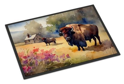 Wood Bison Doormat Front Door Mat Indoor Outdoor Rugs for Entryway, Non Slip Washable Low Pile, 24H X 36W (Default: Default)